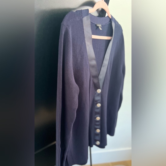 Talbots Navy Blue Buttons Cardigan Sweater - Large - Picture 6 of 10